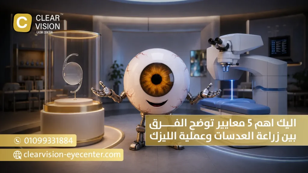 اليك اهم 5 معايير توضح الفرق بين زراعة العدسات وعملية الليزك