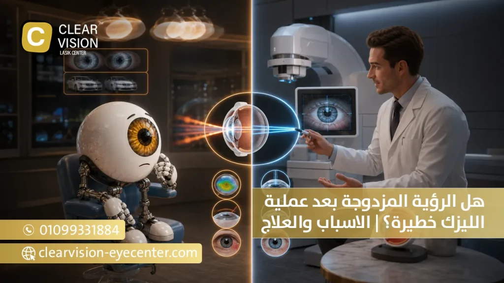 هل الرؤية المزدوجة بعد عملية الليزك خطيرة الاسباب والعلاج