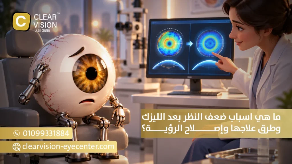 ما هي اسباب ضعف النظر بعد الليزك وطرق علاجها وإصلاح الرؤية؟