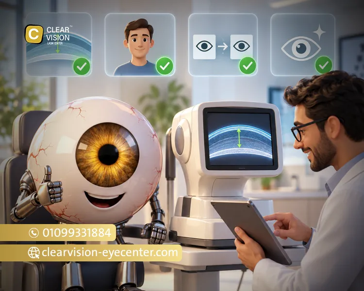 كيف تضمن دقة فحص شروط الليزك داخل clear vision laser center؟