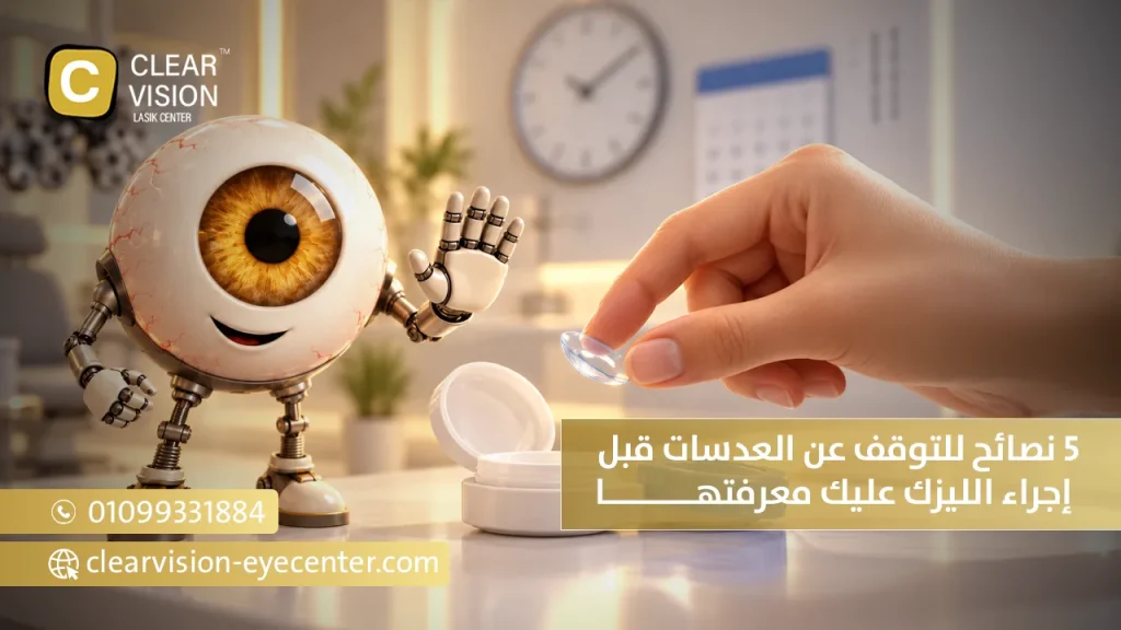 5 نصائح للتوقف عن العدسات قبل إجراء الليزك عليك معرفتها