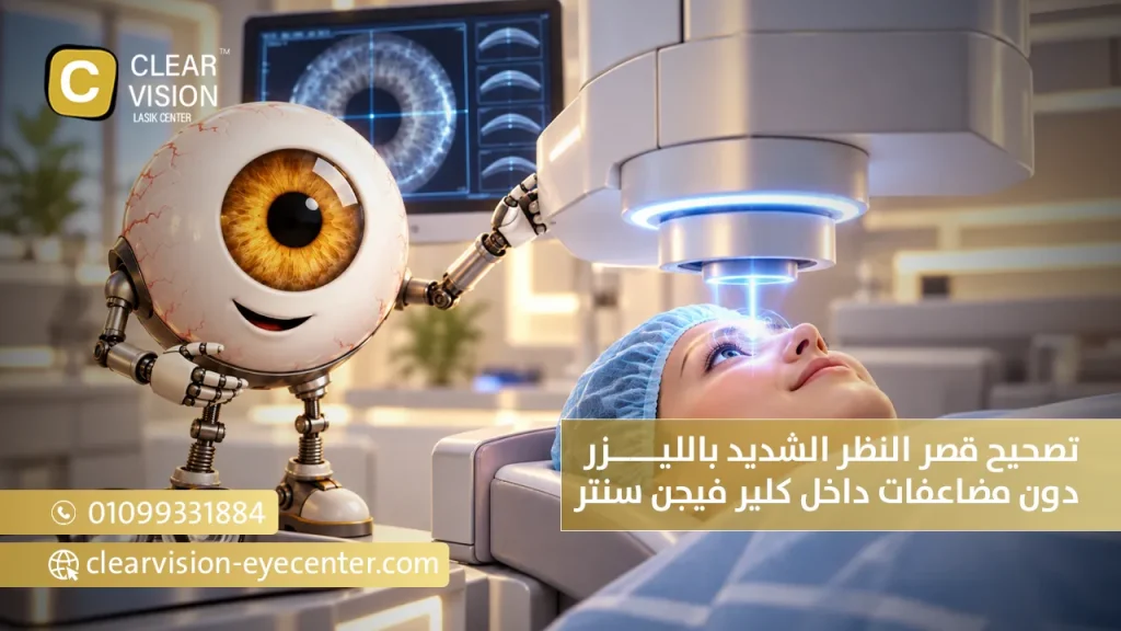 تصحيح قصر النظر الشديد بالليزر دون مضاعفات داخل كلير فيجن سنتر