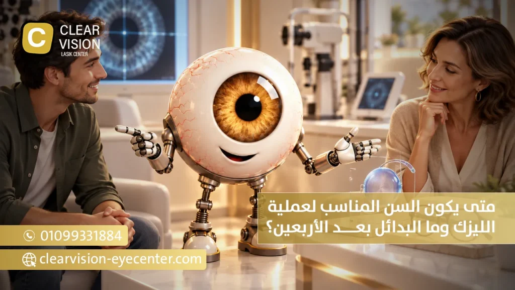 متى يكون السن المناسب لعملية الليزك وما البدائل بعد الأربعين